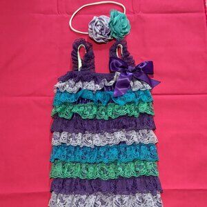 Multi Colored Lace Petti Romper